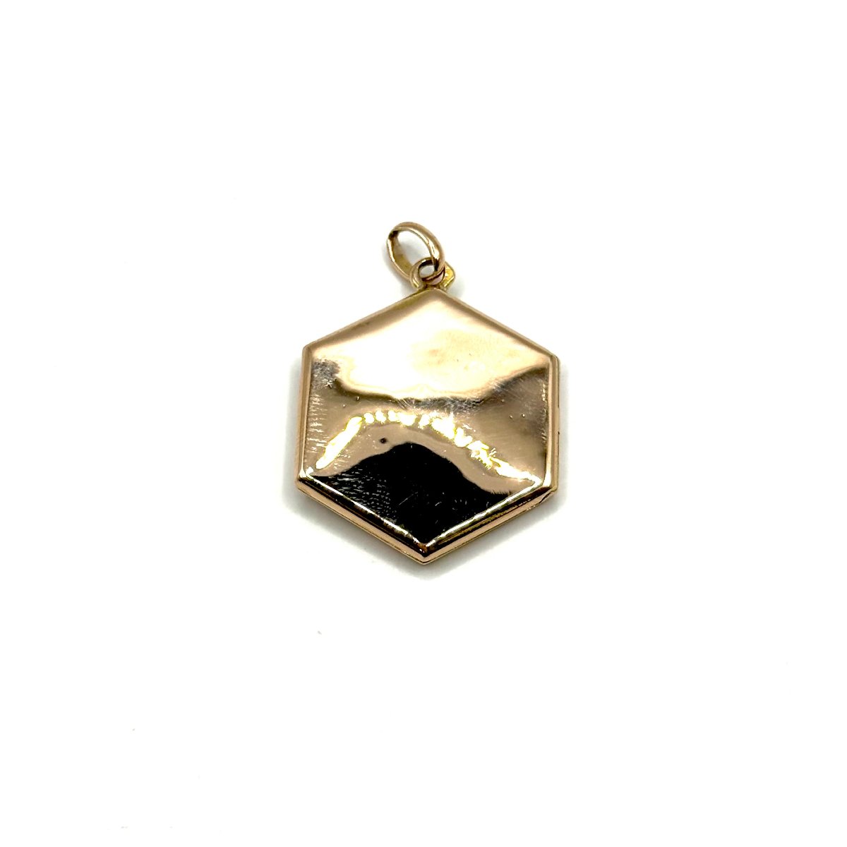 5178. Pendentif Art déco en or avec diamant et pierre ornementale.-photo-4
