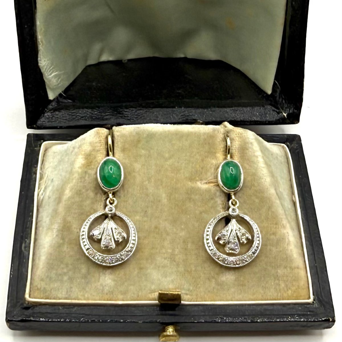 5220. Classic Art Deco Earrings In 14-karat Gold.-photo-2