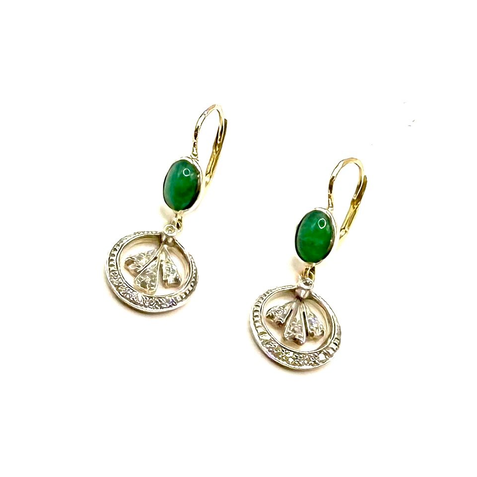 5220. Classic Art Deco Earrings In 14-karat Gold.-photo-4