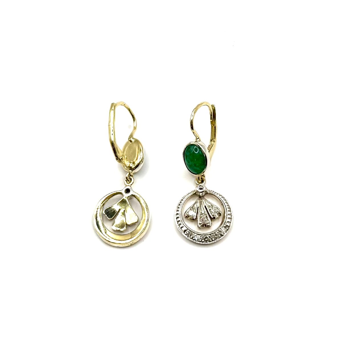 5220. Classic Art Deco Earrings In 14-karat Gold.-photo-2