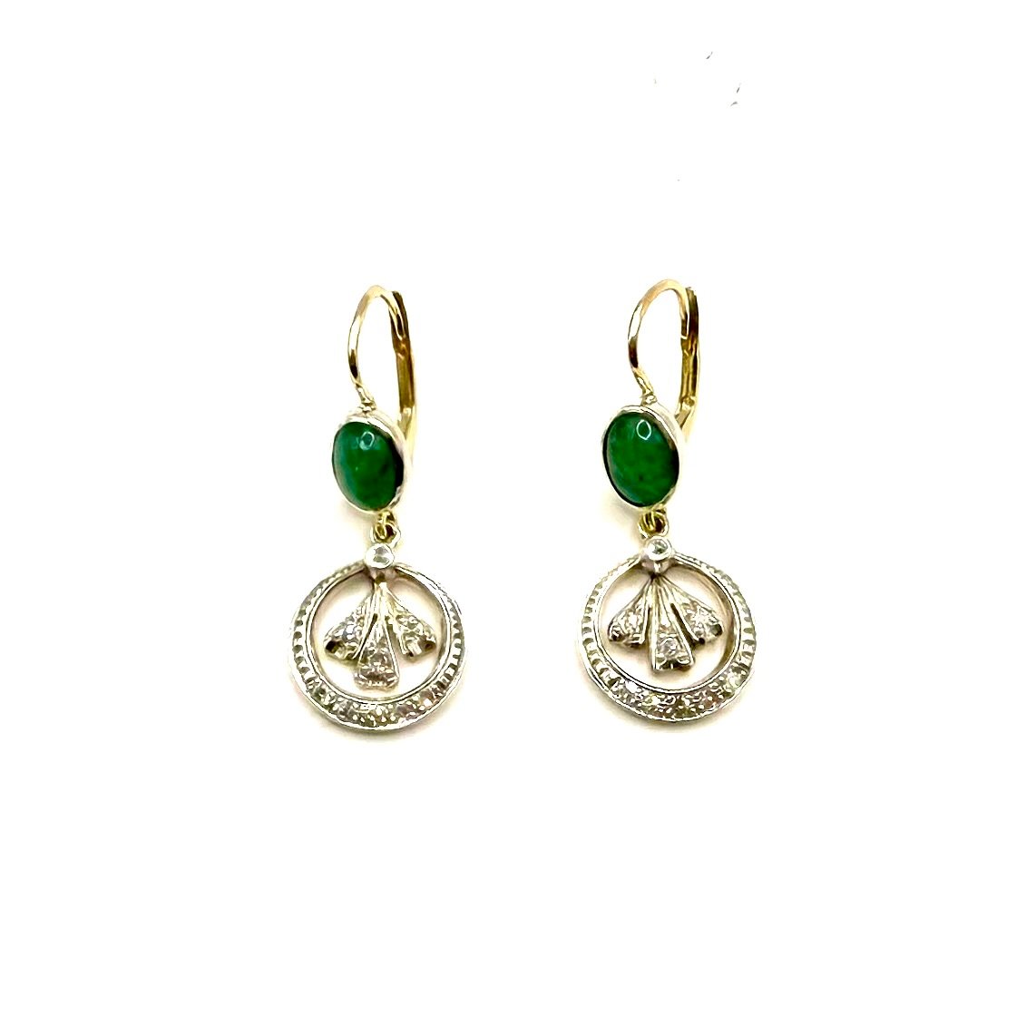 5220. Classic Art Deco Earrings In 14-karat Gold.-photo-3