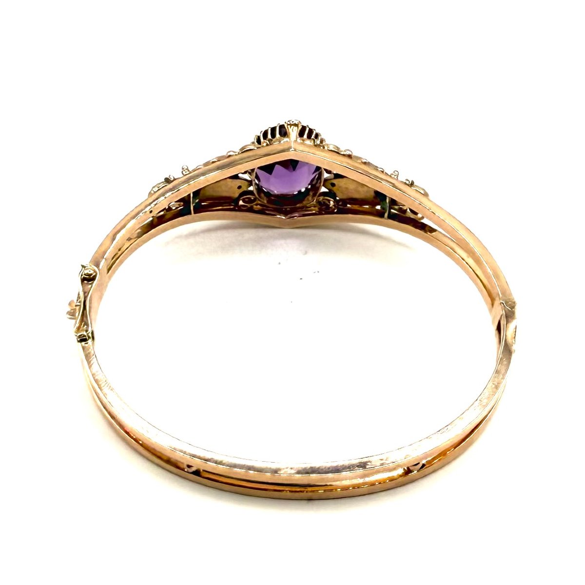 5232. Art Deco Jewelry Set In Gold, Amethysts, And Pearls.-photo-1