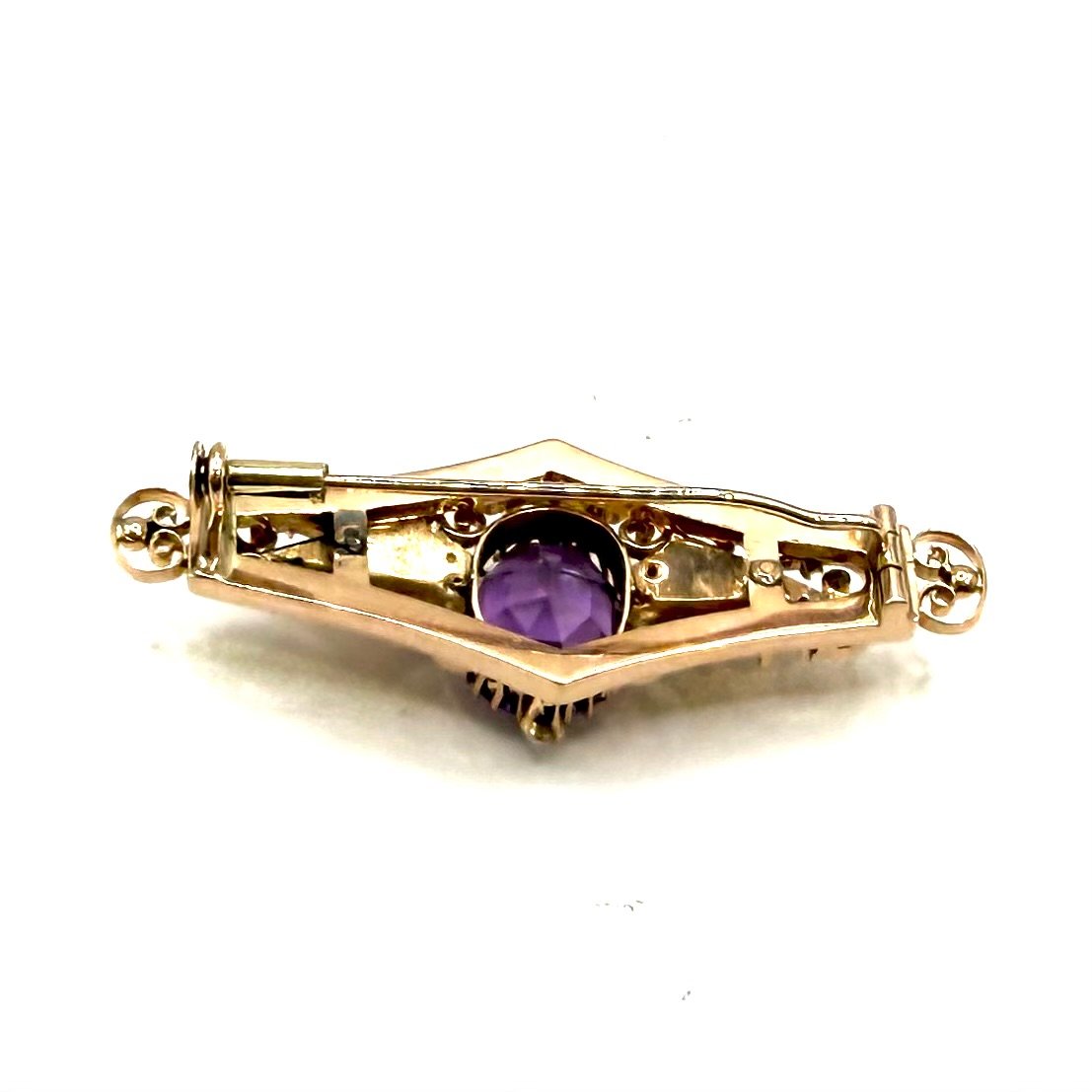 5232. Art Deco Jewelry Set In Gold, Amethysts, And Pearls.-photo-6