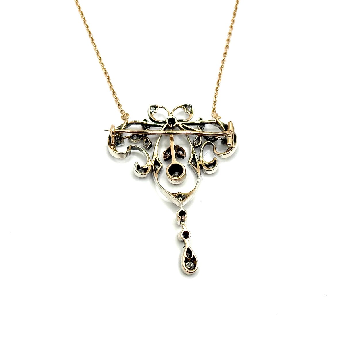 1645.Collier Art nouveau orné de diamants.-photo-4