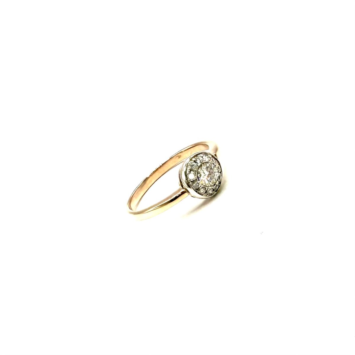 5240. Bague Art déco en or ornée de diamants.-photo-2