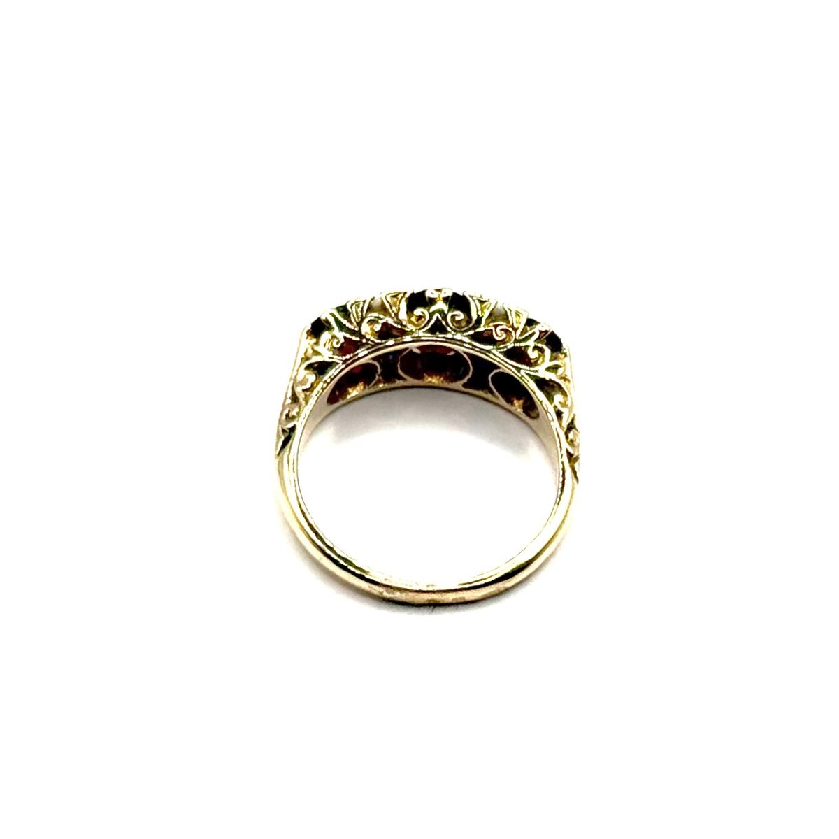 1375. Gold Ring Adorned With Pearls And Garnets.-photo-4