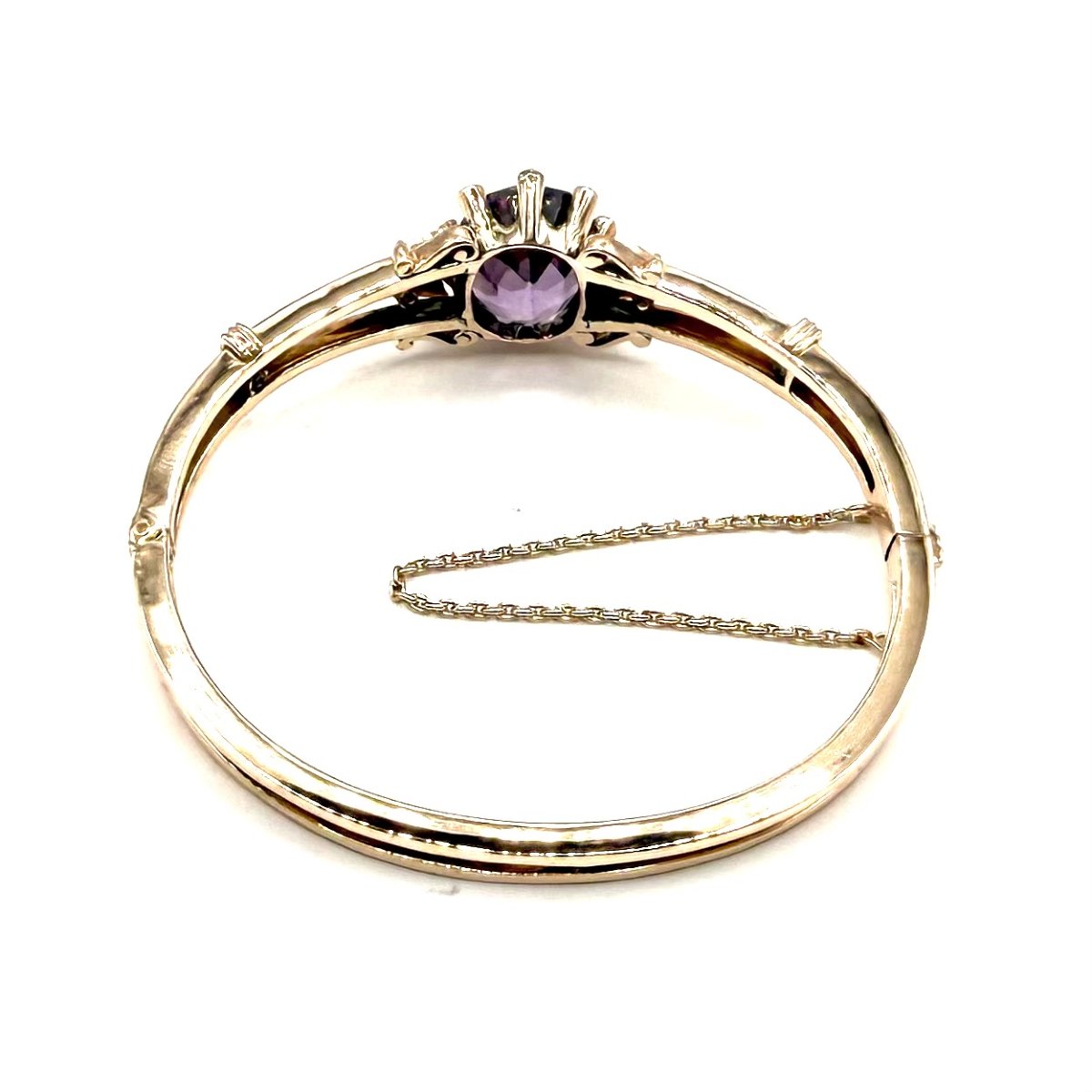 5250. Art Deco Gold Bracelet  With Amethysts And Pearls.-photo-4