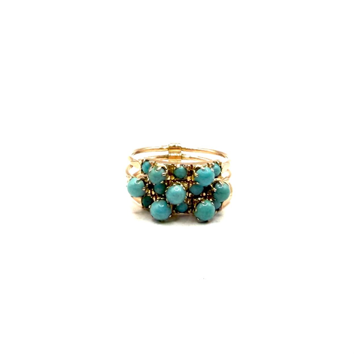 5244. Bague Art déco en or ornée de turquoise.