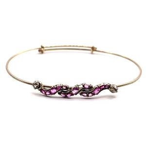 0946. Gold Bracelet With Diamonds And Rubies