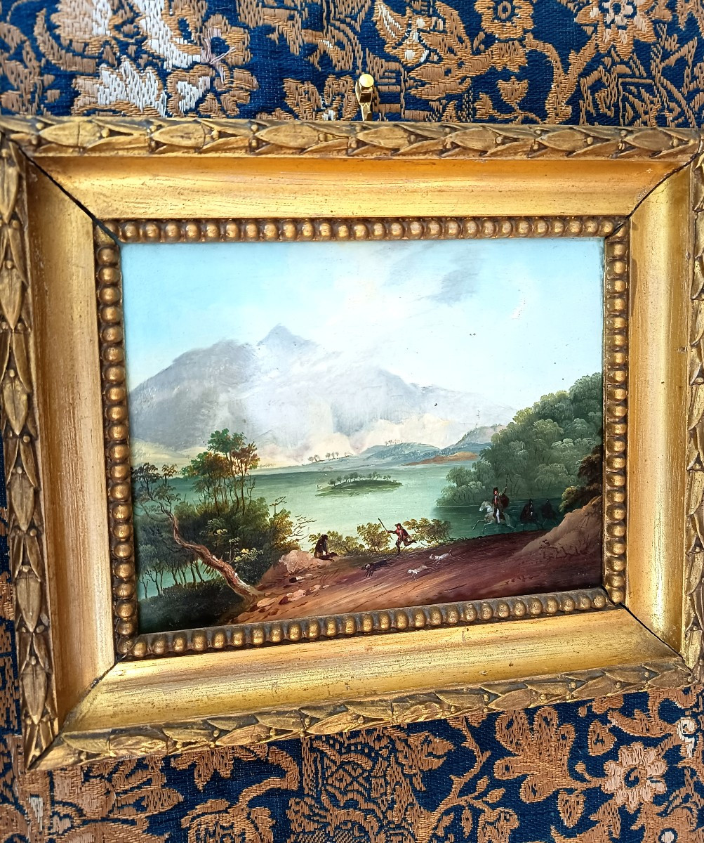 Scène de chasse à courre époque restauration
