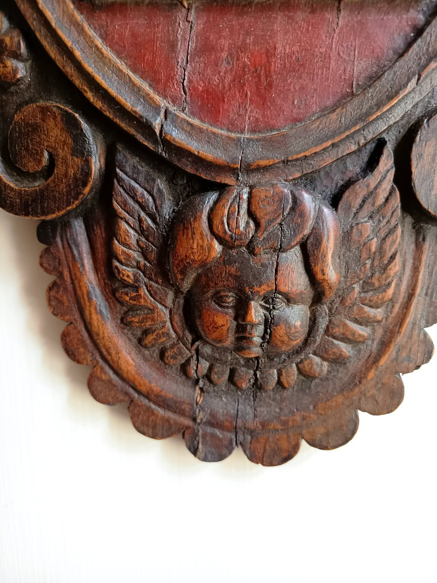 Wooden Heraldic Panel Carved With The Arms Of Castile-photo-3