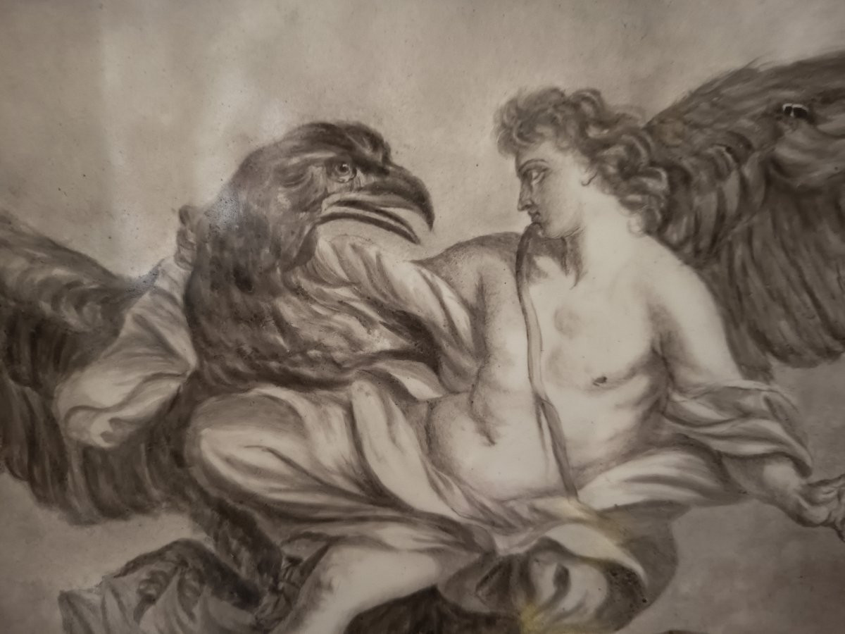 L'enlèvement de Ganymède, peinture sur porcelaine.-photo-3