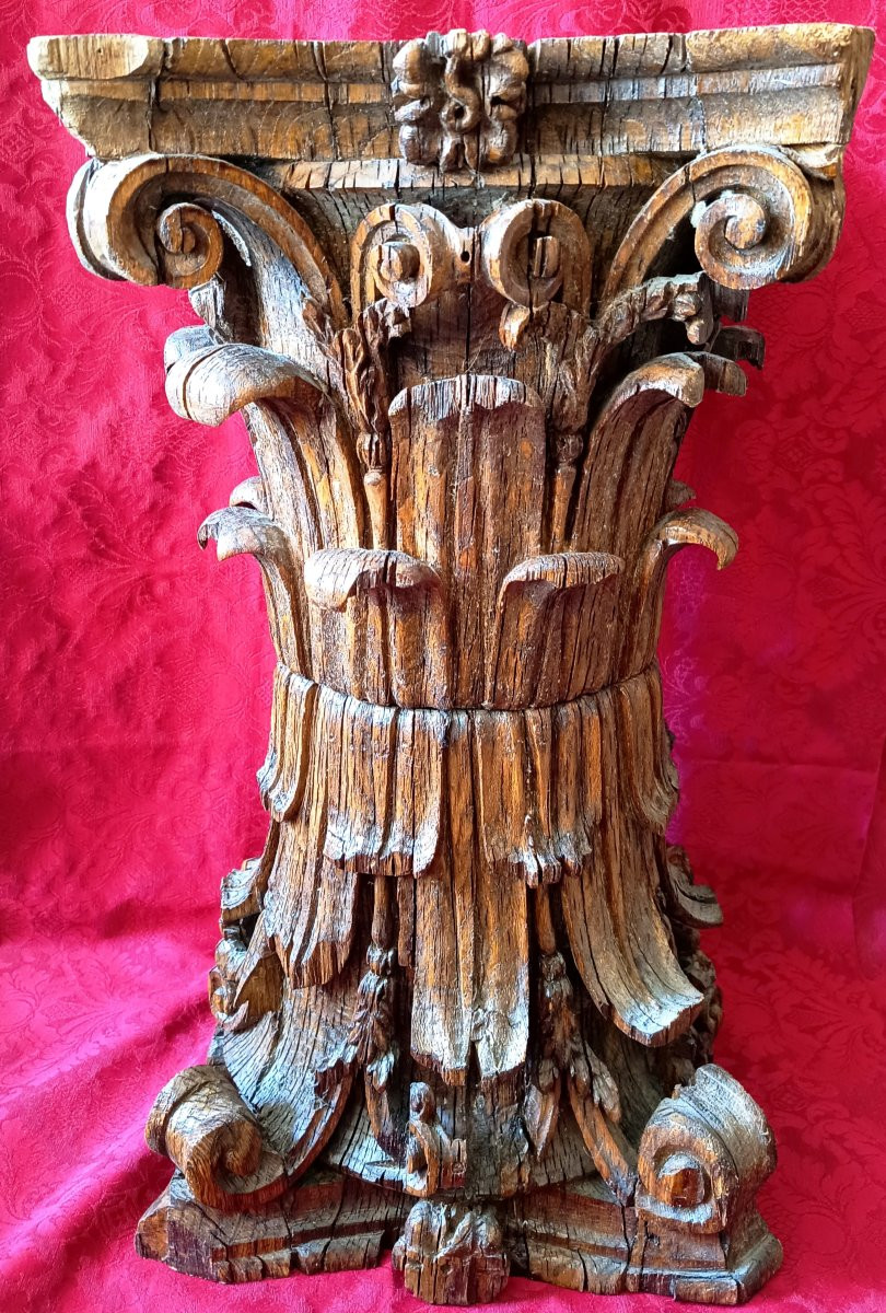 Pair Of 18th-century Corinthian Capitals Forming A Saddle-photo-3