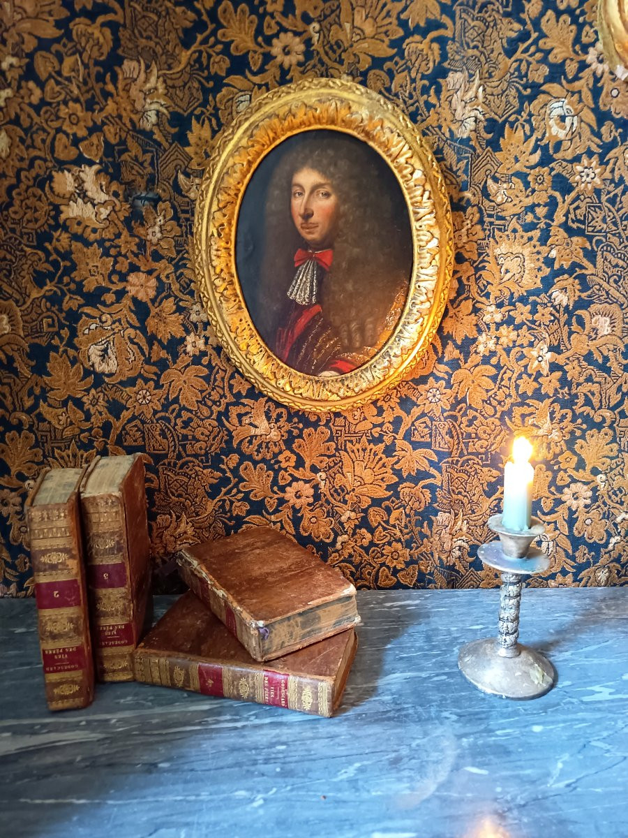 Portrait Of A Courtly Nobleman , Oil On Copper French School Of The 17th Century-photo-4