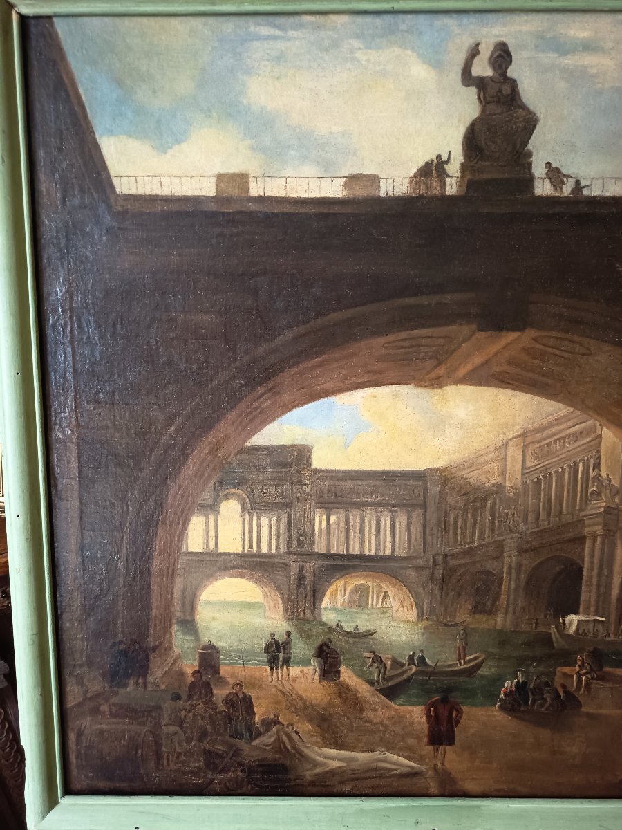 Grande "vue de Rome" dans le goût des caprices architecturaux -photo-3