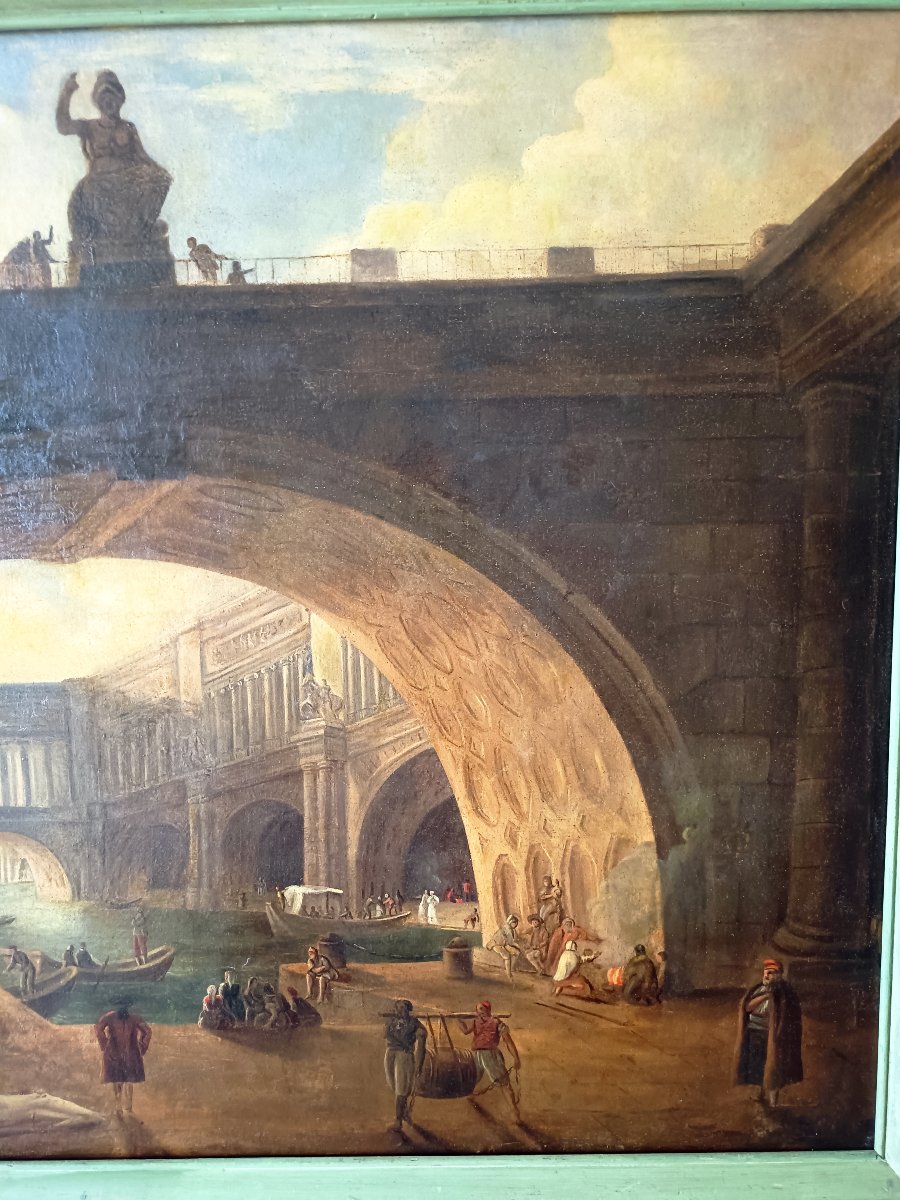 Grande "vue de Rome" dans le goût des caprices architecturaux -photo-4