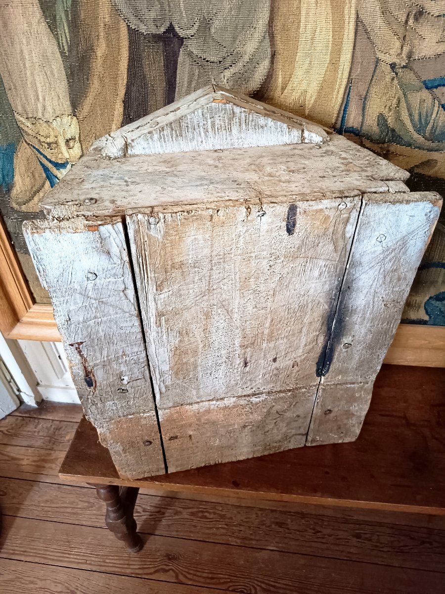 Tabernacle en bois polychrome, début du XVIIIEME siècle -photo-4