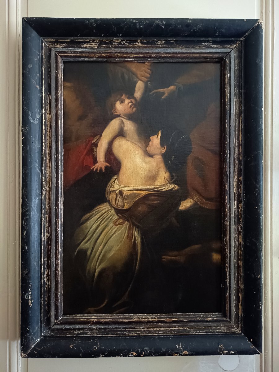 "le Jugement De Salomon" Painting After Valentin De Boulogne