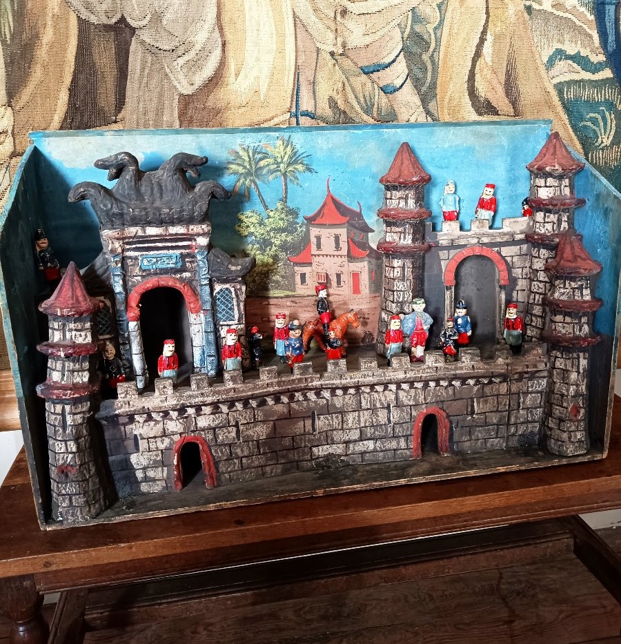 Rare Diorama Of A Castle Fortress By Bon Dufour 