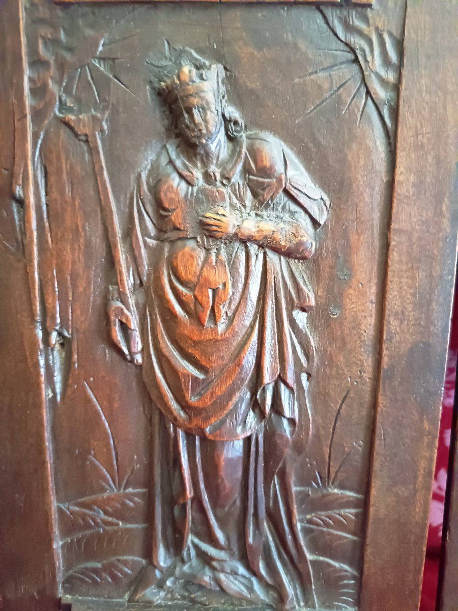 Paire de panneaux Renaissance sculptés en noyer, vers 1600-photo-2