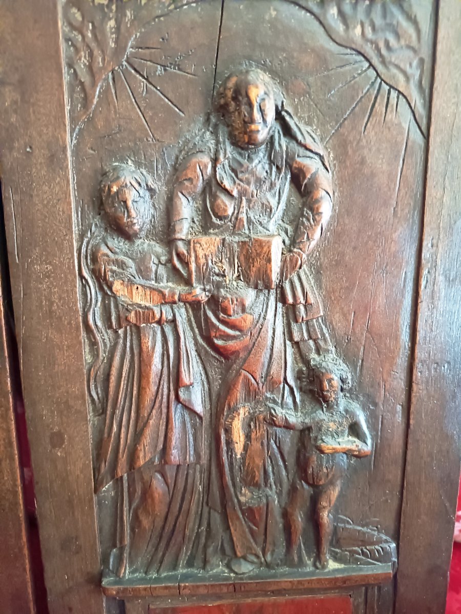 Paire de panneaux Renaissance sculptés en noyer, vers 1600-photo-3