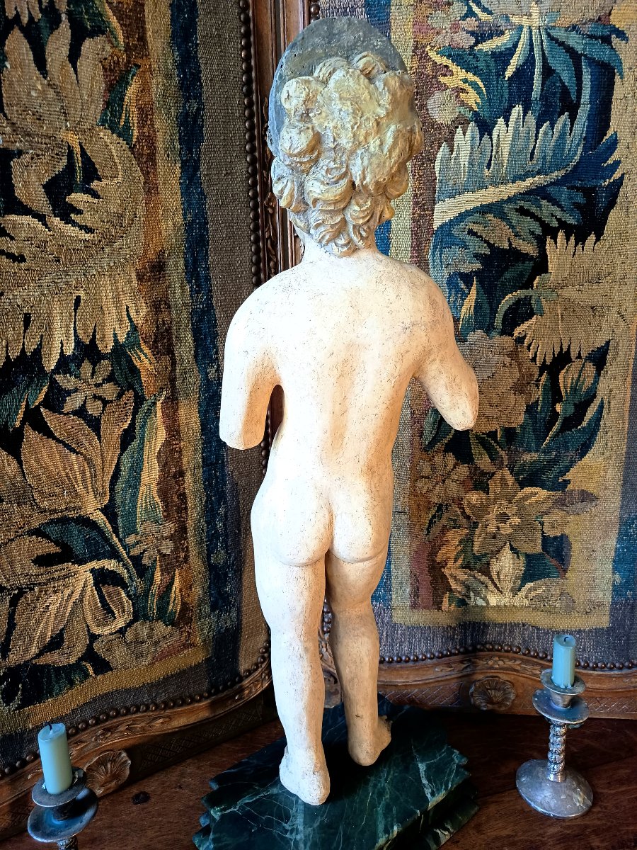 Enfant Jésus XVIIIEME, sculpture en bois sculpté et polychromé-photo-3