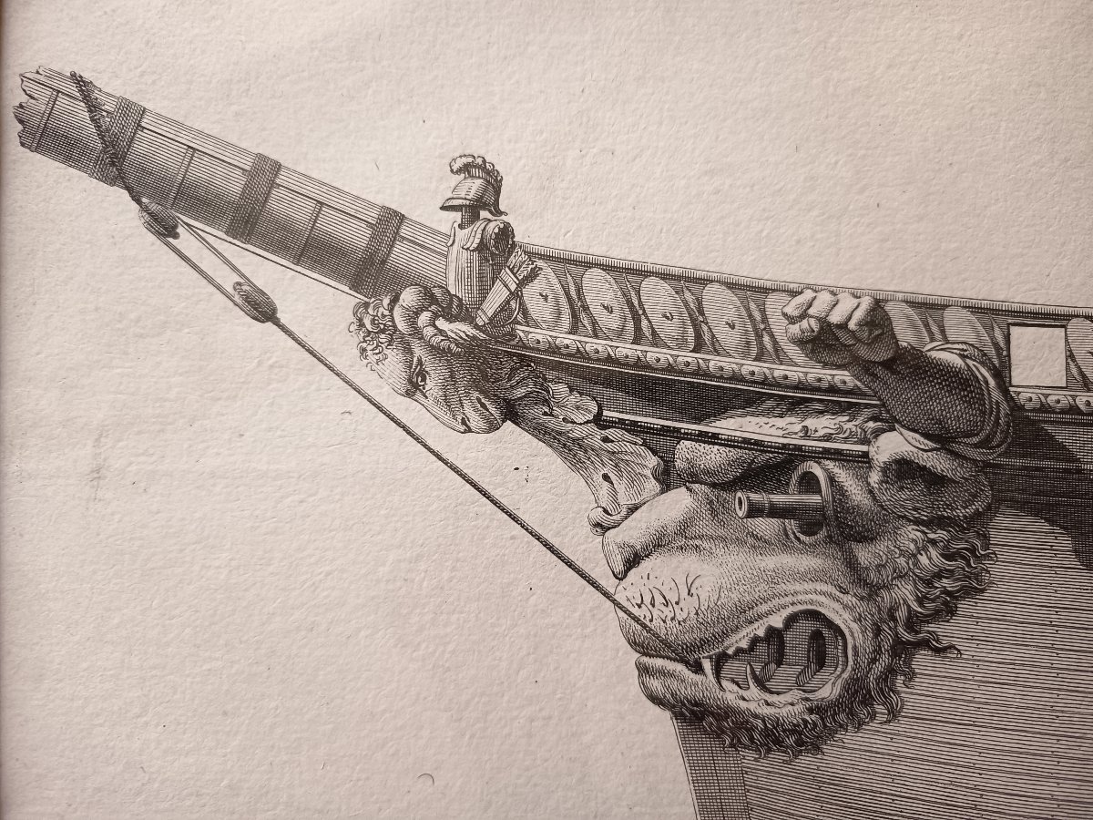 Proues de bateaux, paire de gravures xviiieme -photo-1