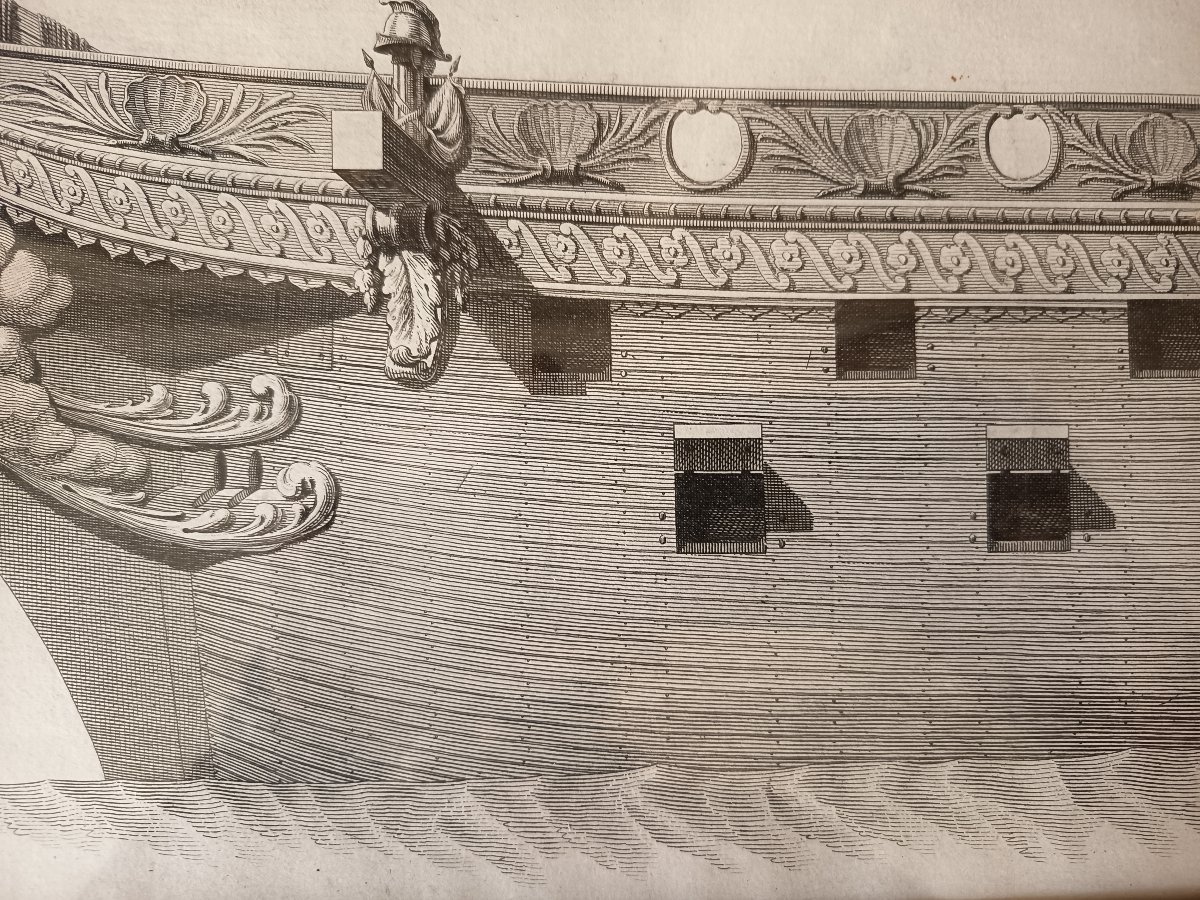 Proues de bateaux, paire de gravures xviiieme -photo-2