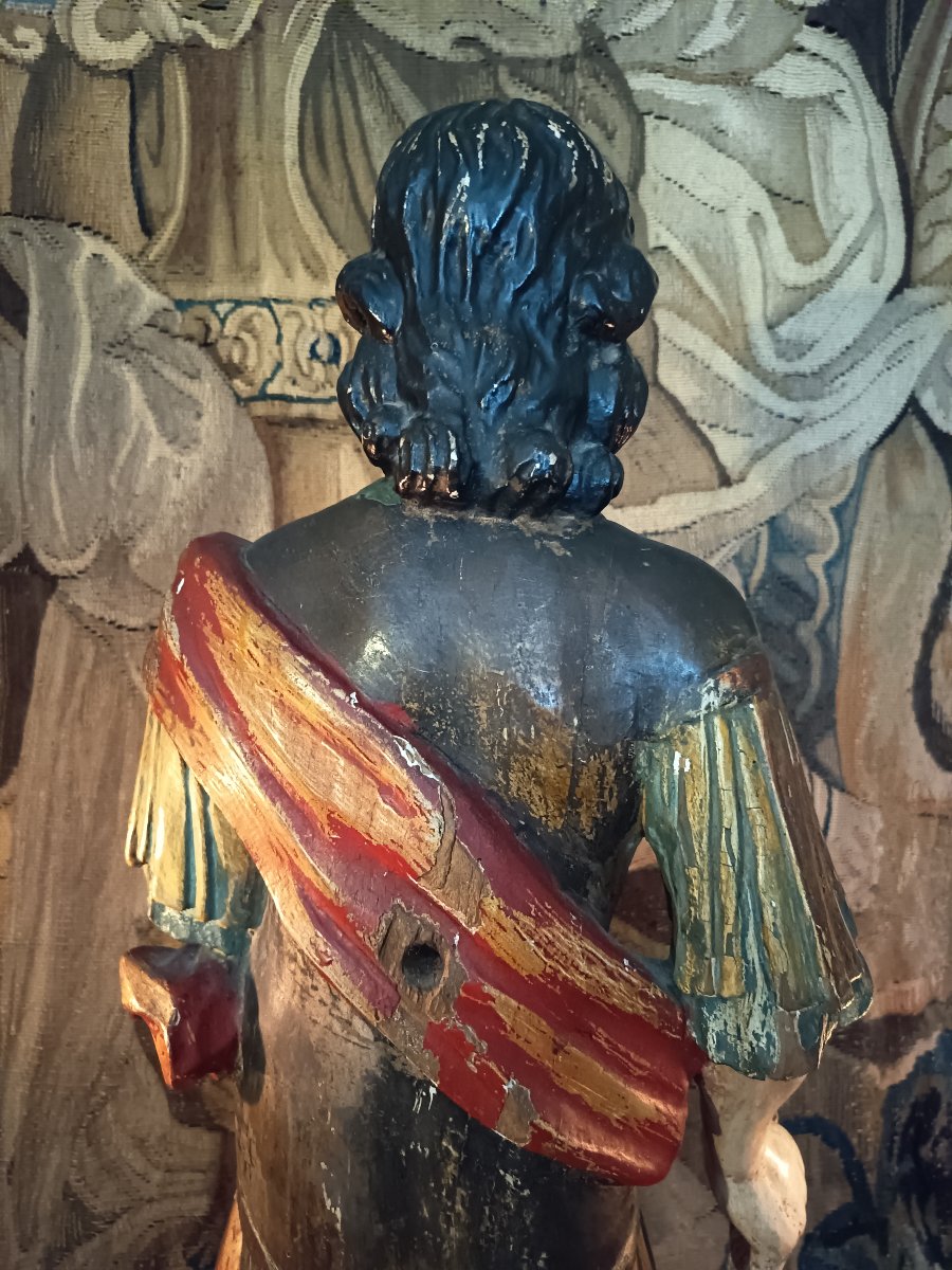 Large Polychrome Statue Of Saint Expeditus, 18th-century Neapolitan School-photo-6