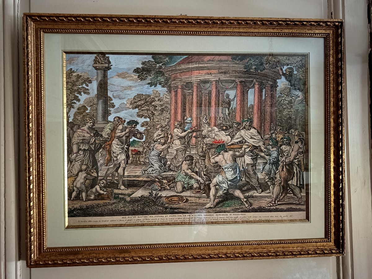 Importante gravure baroque de Pietro Testa (1612-1650), Rome XVIIe-photo-2