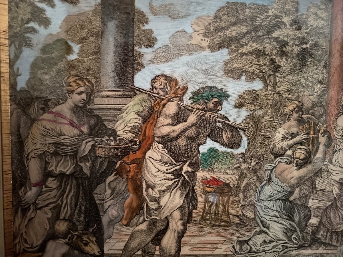 Importante gravure baroque de Pietro Testa (1612-1650), Rome XVIIe-photo-1