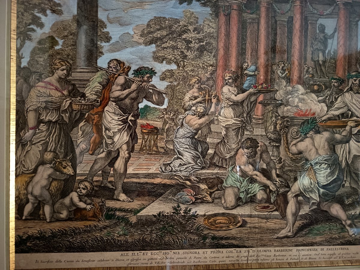 Importante gravure baroque de Pietro Testa (1612-1650), Rome XVIIe-photo-2