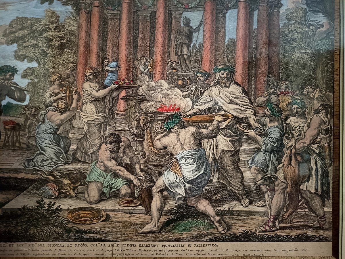 Importante gravure baroque de Pietro Testa (1612-1650), Rome XVIIe-photo-3