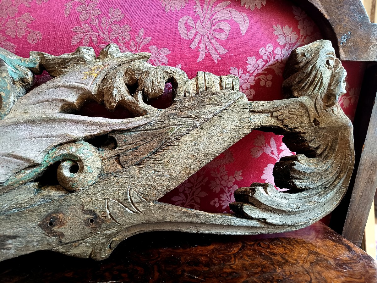 Saint George Slaying The Dragon, Fragment Of An 18th-century Sculpted Decoration -photo-1