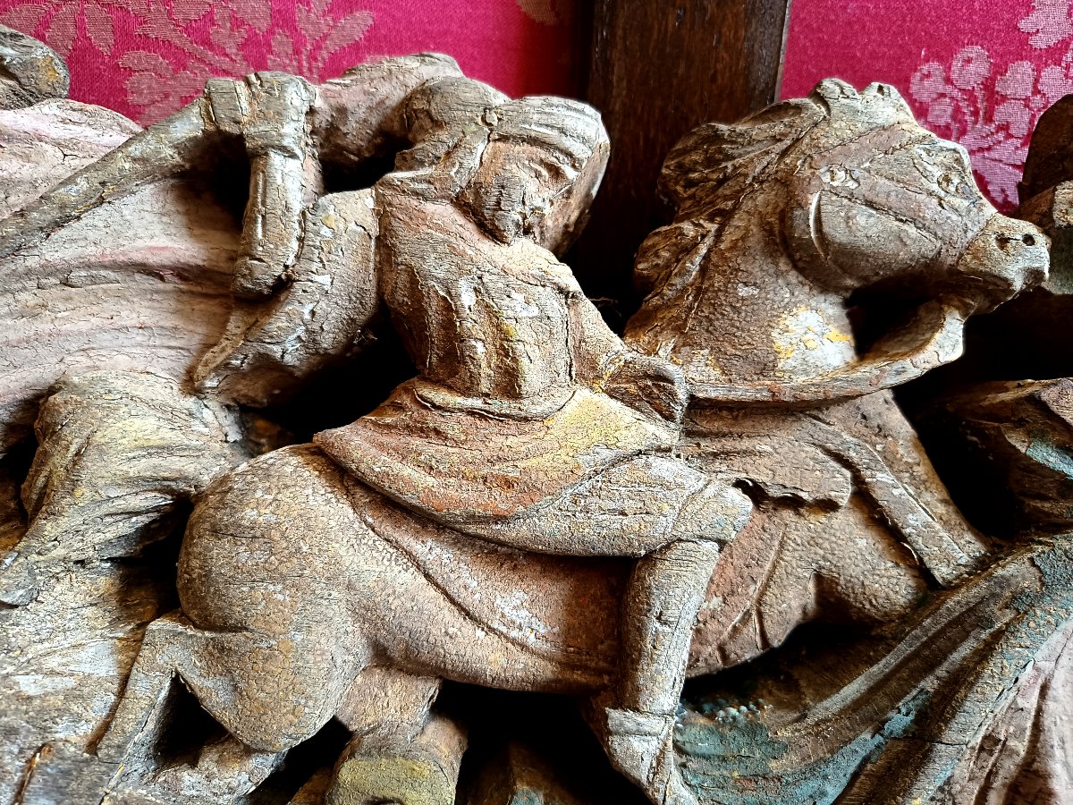 Saint George Slaying The Dragon, Fragment Of An 18th-century Sculpted Decoration -photo-2