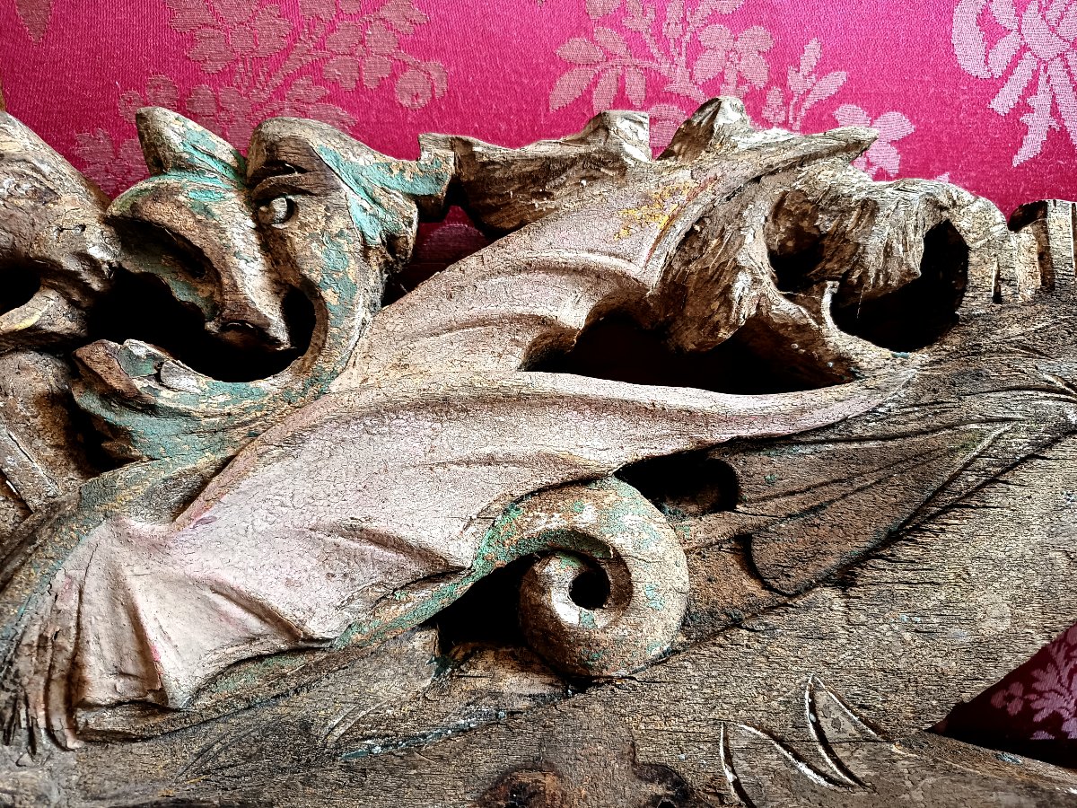 Saint George Slaying The Dragon, Fragment Of An 18th-century Sculpted Decoration -photo-3