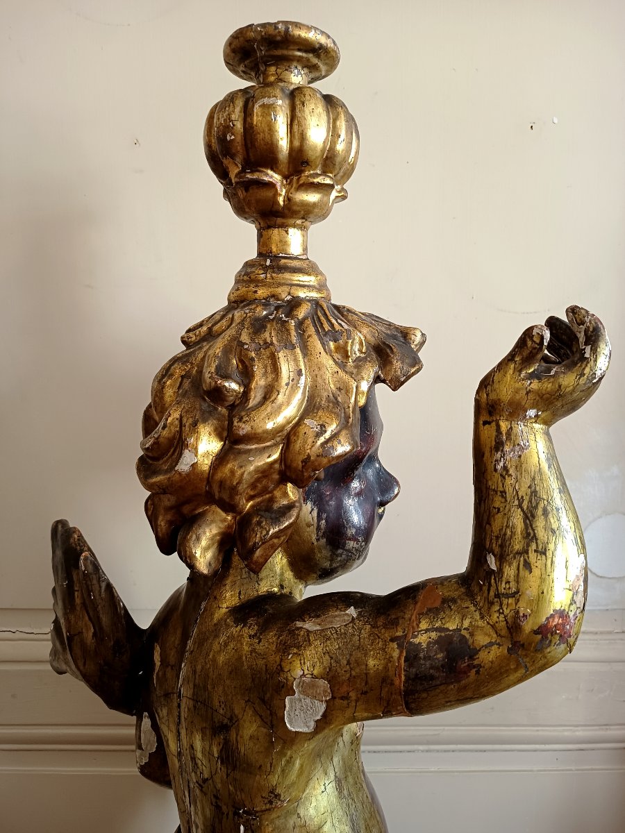 Putto On A Polychrome And Gilded Wooden Dolphin – Italy, Probably Liguria, 17th–18th Centuries-photo-3