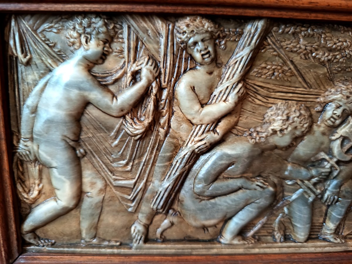 Pair Of Black Stone Bas-reliefs – Italy, Late 18th–early 19th Century-photo-2