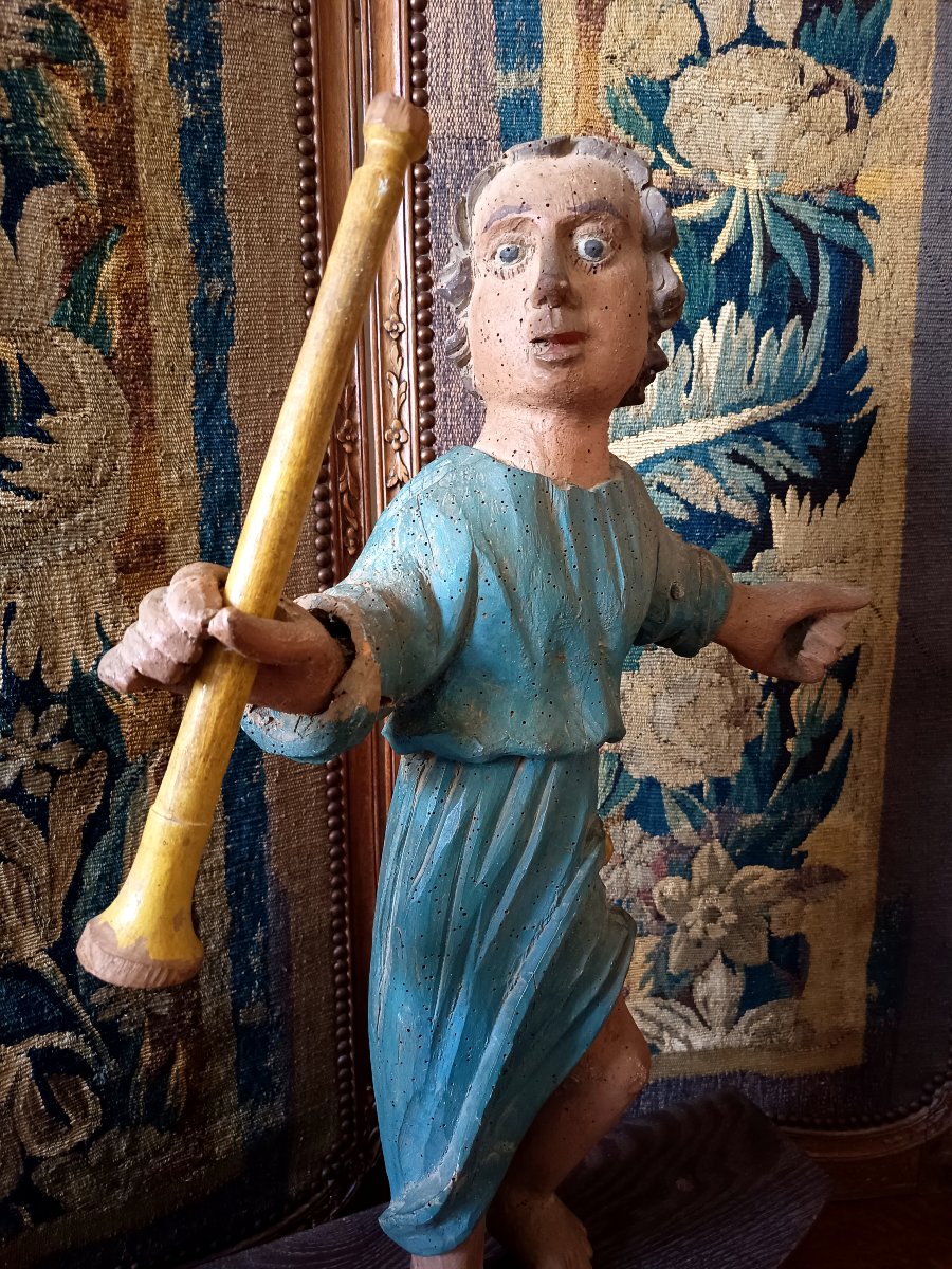 Announcing Angel With A Trumpet – Brittany, Late 17th / Early 18th Century-photo-2