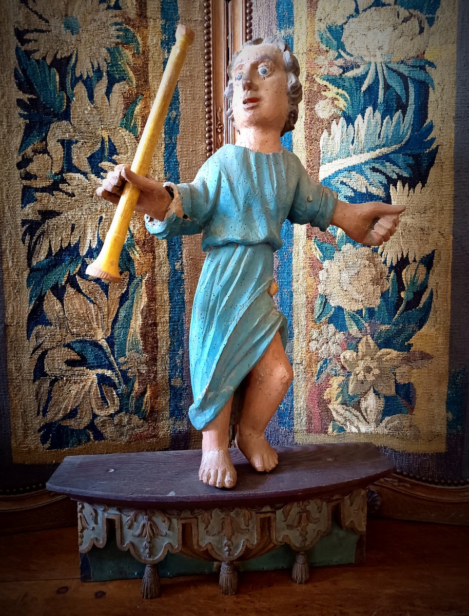Announcing Angel With A Trumpet – Brittany, Late 17th / Early 18th Century
