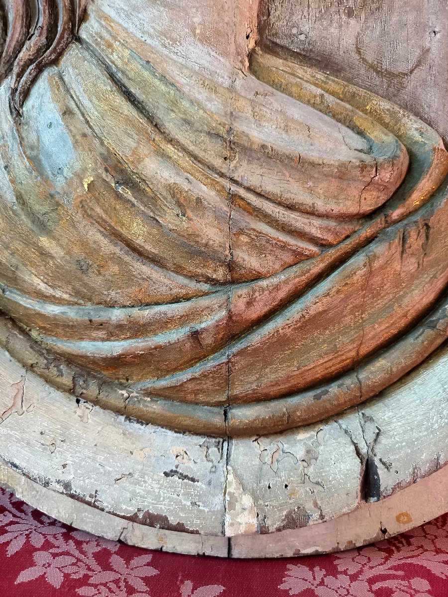 Panneau sculpté en bas-relief, profil à l'antique — Italie, début du XVIIe siècle-photo-3