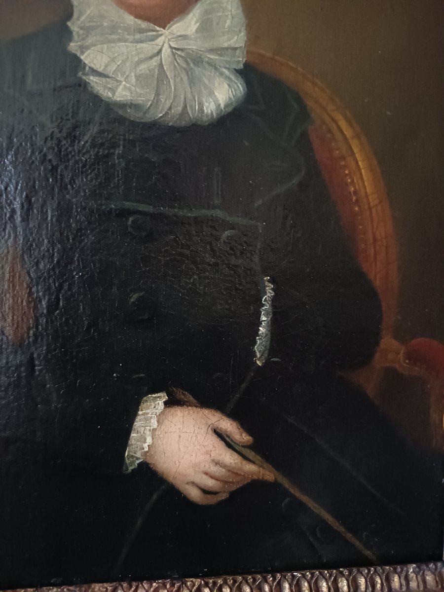 Portrait de femme en habit d'amazone, huile sur toile – École française vers  1780-1795-photo-4