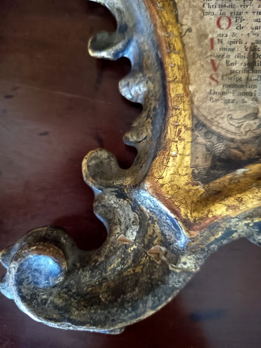 Rococo Cantagloria With Its Period Engraved Leaf, Gilded And Silvered Wood, Italy, 18th Century -photo-4
