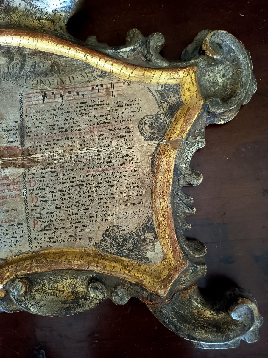 Rococo Cantagloria With Its Period Engraved Leaf, Gilded And Silvered Wood, Italy, 18th Century -photo-1