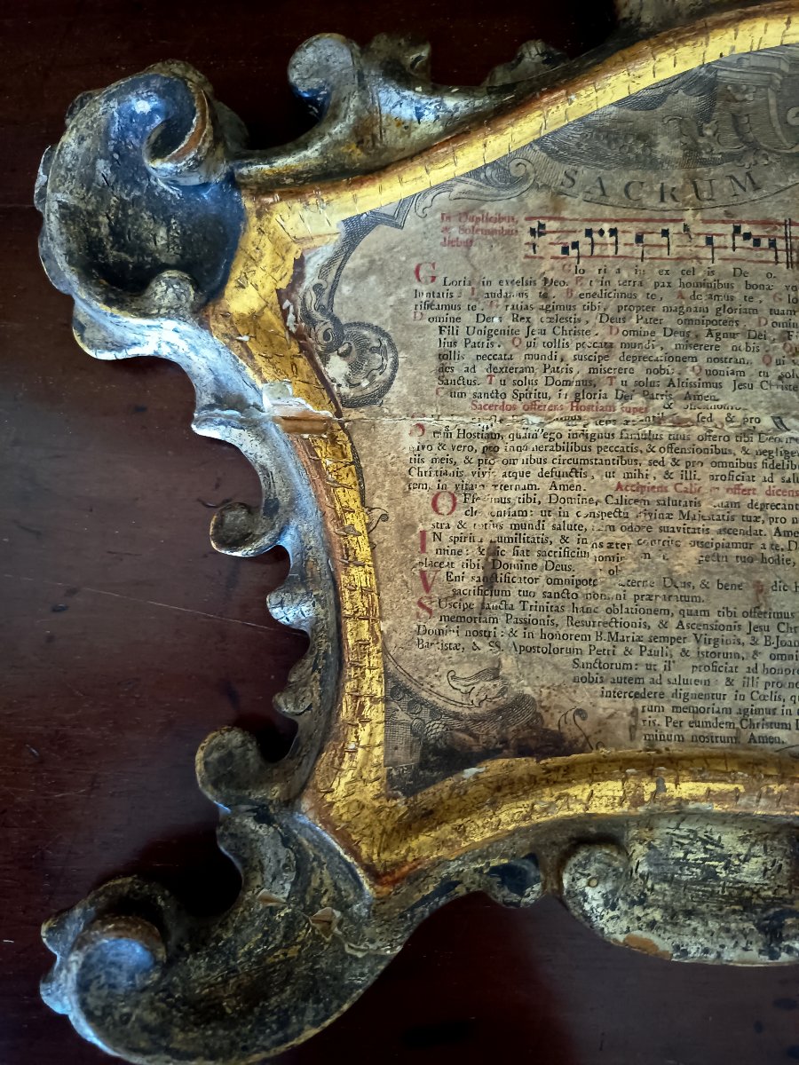 Rococo Cantagloria With Its Period Engraved Leaf, Gilded And Silvered Wood, Italy, 18th Century -photo-4