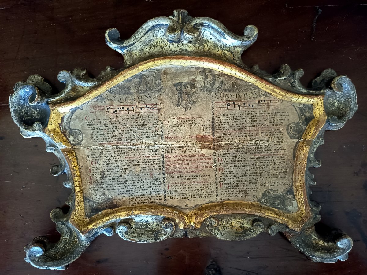 Rococo Cantagloria With Its Period Engraved Leaf, Gilded And Silvered Wood, Italy, 18th Century 