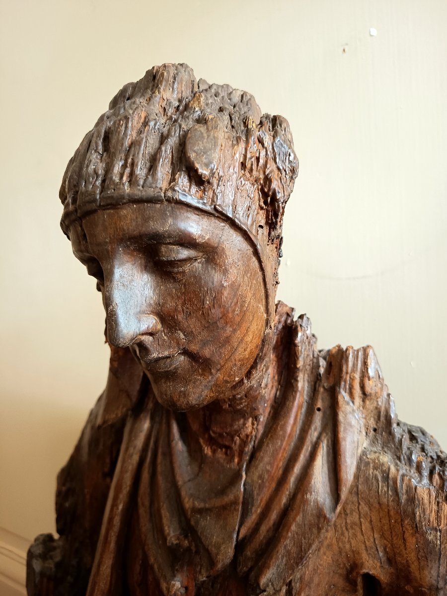 Sainte Anne et la Vierge enfant, groupe en chêne sculpté, Nord de l'Europe xvième siècle -photo-4