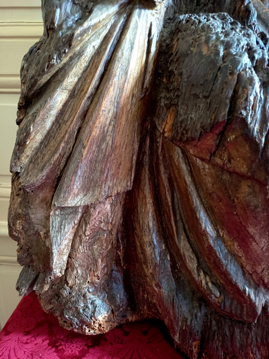 Sainte Anne et la Vierge enfant, groupe en chêne sculpté, Nord de l'Europe xvième siècle -photo-5