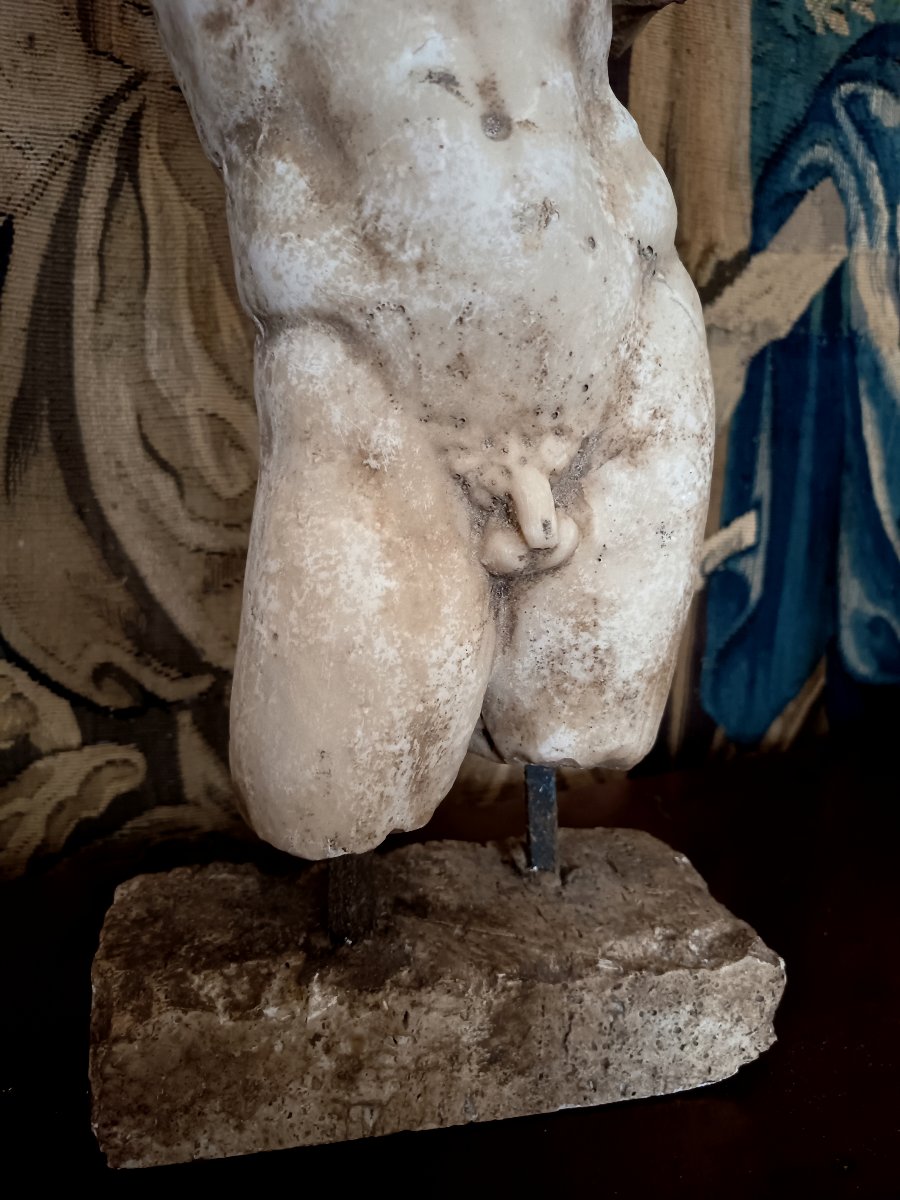 Torse d'athlète d'après l'antique, poudre de marbre reconstituée, Italie, vers 1930-photo-4