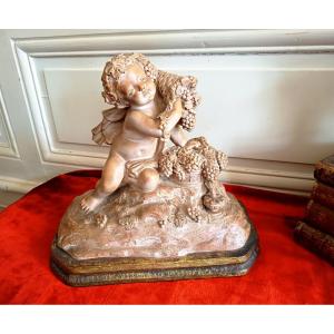 Bacchus Enfant, Terracotta After Clodion 19th Century